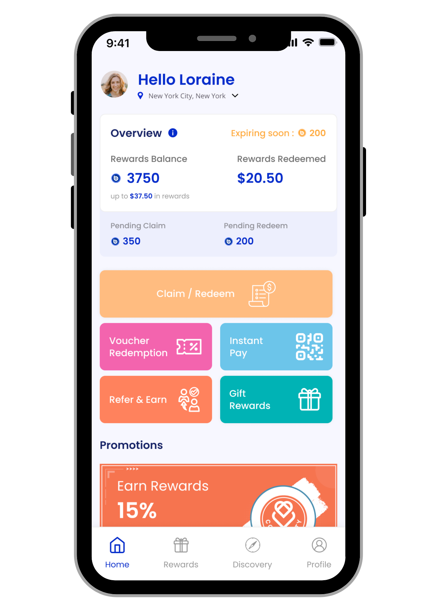 Open Rewards App Home Page