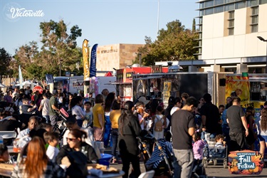 Crowds around Food Vendors at Fall Festival