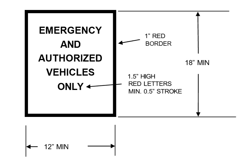 A-31 EMERGENCY VEHICLES ONLY” SIGN DETAIL