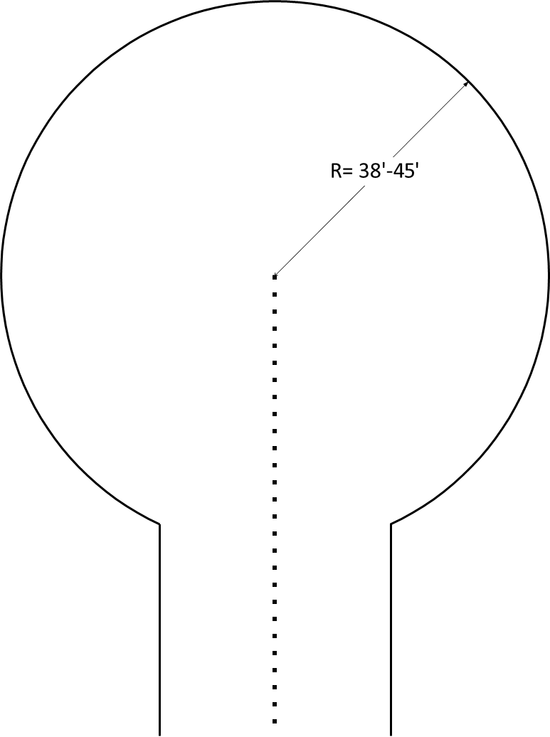 Diagram A-113 CUL-DE-SAC TURNAROUND DETAIL