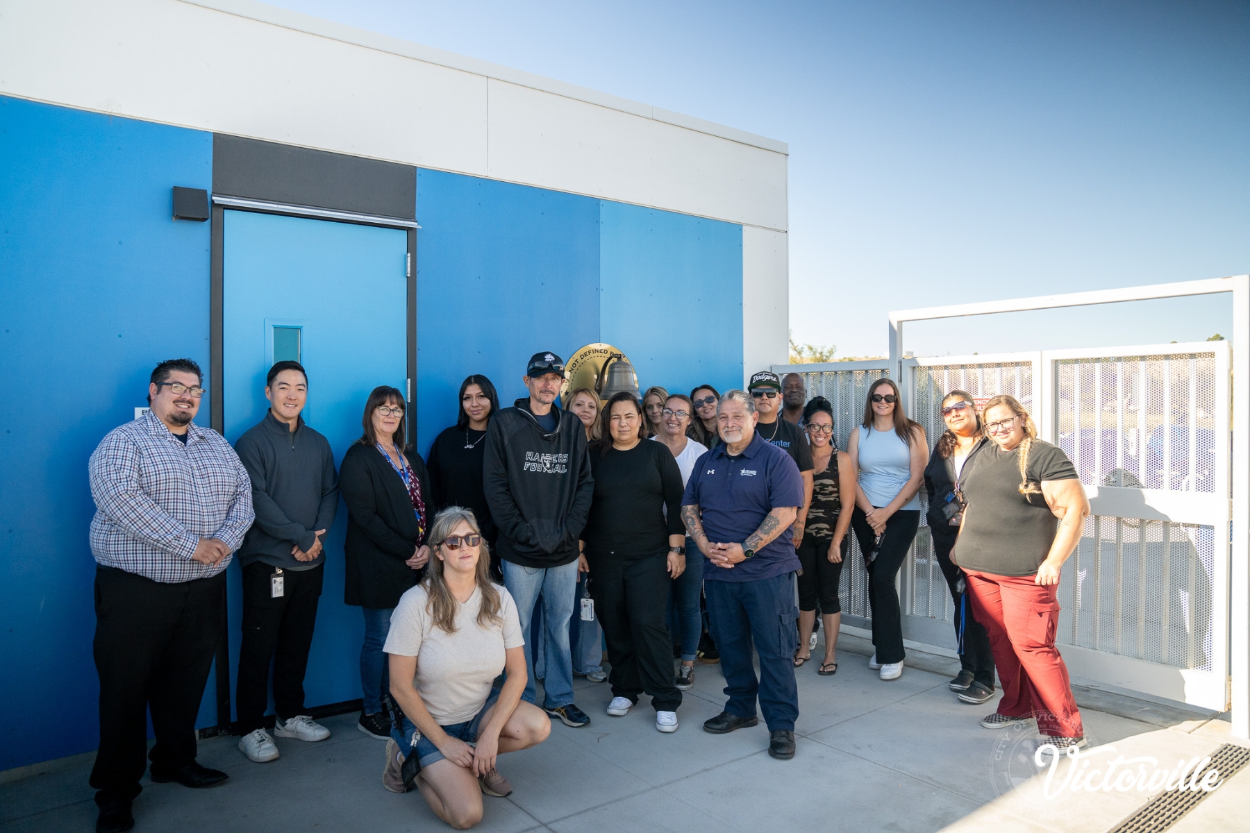 Justin D. poses with the team from the City of Victorville's Wellness Center.